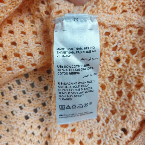 Chicos Sweater Sz XL Pullover Open Knit Crochet Lightweight Boho Chic Lagenlook - Picture 8 of 10